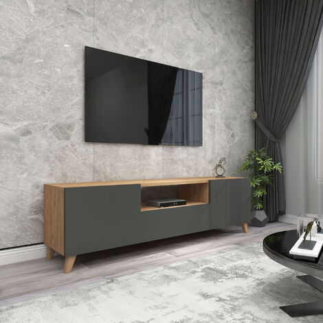 Mueble TV suspendido Lapinlahti Aglomerado 140x32x30 cm roble