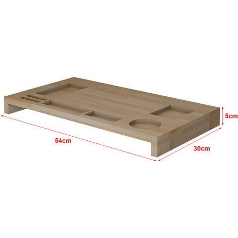 Soporte Para Monitor Ringsted Con Ranuras Haya 5 X 54 X 30 Cm Madera  Natural [en.casa] con Ofertas en Carrefour