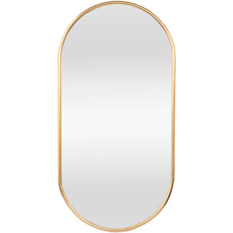 Espejo de pared Ordona redondo aluminio tamaño Ø 60 cm - Dorado [en.casa]