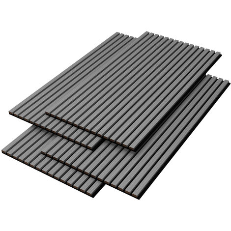 Set de 4x paneles de pared Vang acústico en MDF y fieltro 120 x 60 x 2 cm (2,88 m²) - Roble gris [NEU.HOLZ]