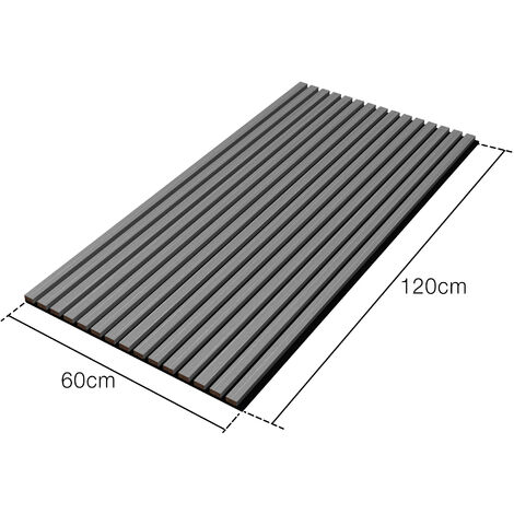 Set de 4x paneles de pared Vang acústico en MDF y fieltro 120 x 60 x 2 cm (2,88 m²) - Roble gris [NEU.HOLZ]
