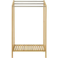 Toallero de Bambú Kautokeino con 3 barras 1 estante bambú / acero 51 x 31 x  85 cm natural [en.casa]
