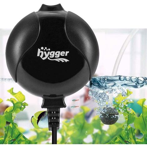 hygger Sauerstoffpumpe für Aquarium, Superleise Aquarium Luftpumpe Geräusch  niedriger als 33db 1.5W Leistungsstark Sauerstoffpumpe 420Ml/