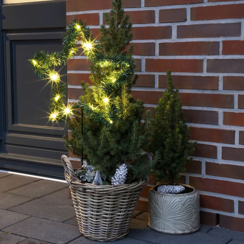 LED Gartenstecker Stern mit Metallstab, 36 x 72 cm | Beleuchtete Weihnachtssterne