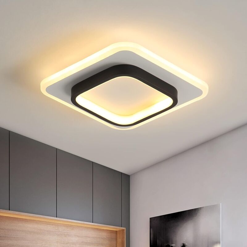 Plafones LED, Plafones cuadrados, Lamparas De Techo 22W 3500K para Ba?o, Salón, Dormitorio, Cocina, Pasillo (blanco cálido)