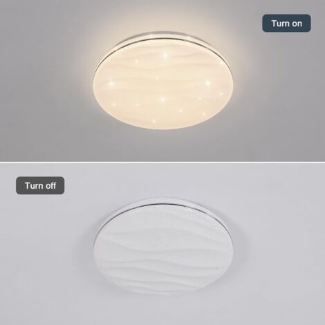 GOECO Plafón LED Redonda Moderna, 24W 2700LM Luz Blanca Neutra 4000K, Lámpara de Techo Diseño con Efecto de Estrellas para Dormitorio Infantil Cocina Pasillo Baño (L33 x W33 x H5 cm) -