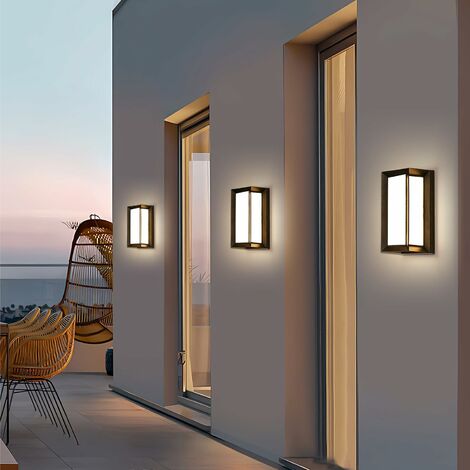 LIGHTESS Aplique de pared moderno de 12 W, luces de pared LED de acrílico  para interiores, juego de 2 lámparas de pared LED para pasillo, sala de