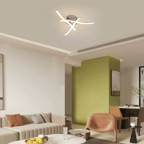 GOECO Plafón LED, Luminaria de techo en forma de onda, Luz blanca neutra 4000K, LED integrados 18W 1600 lm, Lámpara moderna para restaurante salón dormitorio
