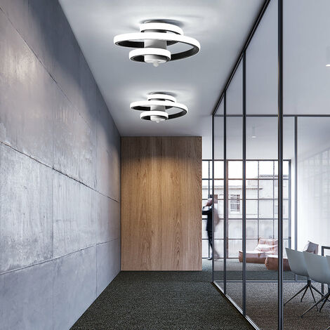 GOECO Lámpara de Techo Moderna, 18W Plafón LED Moderno, Lámpara de Techo de Diseño Línea Espiral, Iluminación de techo para Salón Dormitorio Cocina Sala de Estar Pasillo Comedor, 220V, Luz Blanco Frío