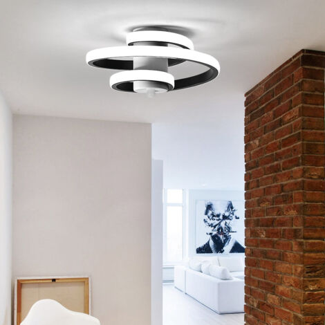 GOECO Lámpara de Techo Moderna, 18W Plafón LED Moderno, Lámpara de Techo de Diseño Línea Espiral, Iluminación de techo para Salón Dormitorio Cocina Sala de Estar Pasillo Comedor, 220V, Luz Blanco Frío