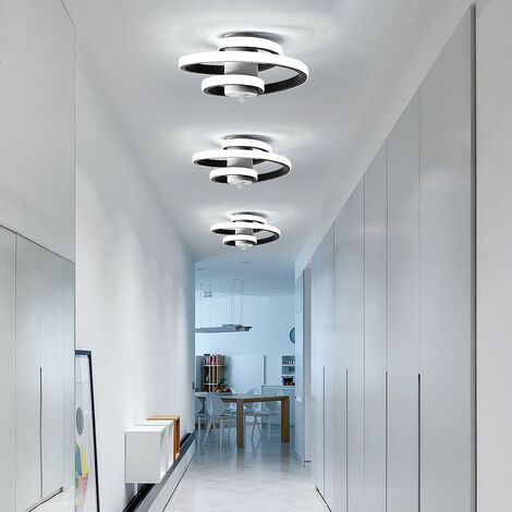GOECO Lámpara de Techo Moderna, 18W Plafón LED Moderno, Lámpara de Techo de Diseño Línea Espiral, Iluminación de techo para Salón Dormitorio Cocina Sala de Estar Pasillo Comedor, 220V, Luz Blanco Frío