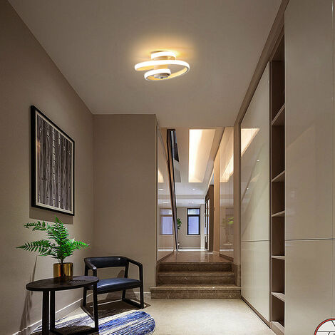 Luz de techo LED moderna, 24W Lámpara de Techo de Diseño en Forma de  Espiral Blanca