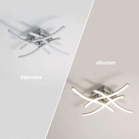 GOECO Plafón LED, Luminaria de Suspensión en Forma de Onda, Luz Blanca Neutra 4000K, LED Integrados 24W 2000 Lm, Lámpara Moderna para Salón o Cocina