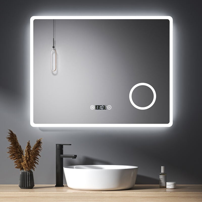 Miroir éclairage LED de salle de bain LOUTRO avec interrupteur