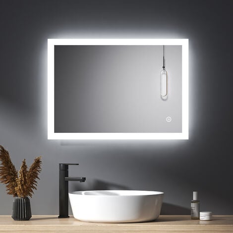 Acezanble miroir 110x80cm miroir de salle de bain anti-bu¨e, miroir LED  avec ¨