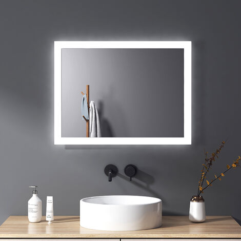 Miroir lumineux l.100 x H.70cm avec Anti-buée, Mural Miroir salle de bain -  Ocean