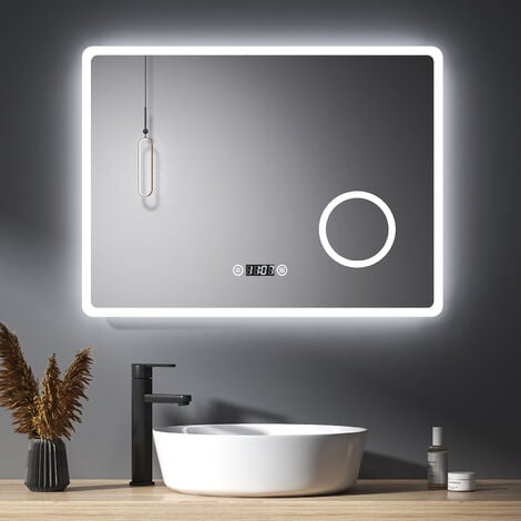 Heilmetz Miroir Salle de Bain Rond LED 60cm Miroir Salle de Bain avec  Interrupteur Tactile + Anti-buée + Bluetooth