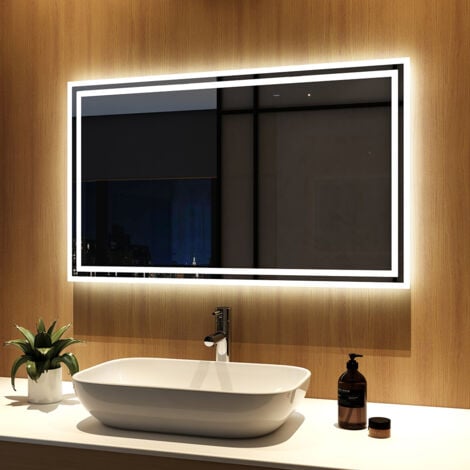 Miroir lumineux PRESTIGE 100 cm - éclairage LED - antibuée