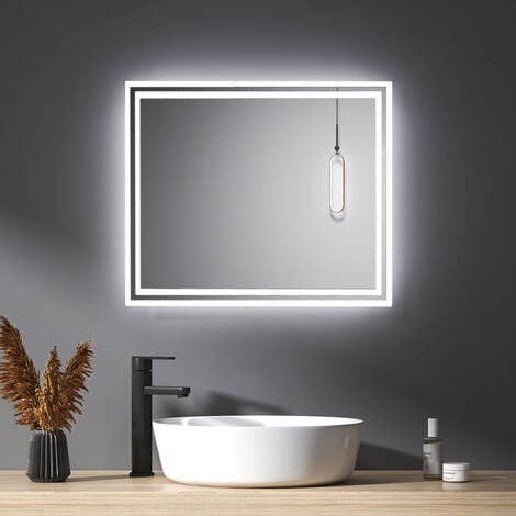 Meykoers Miroir de salle de bain led 60x50cm blanc froid / Blanc