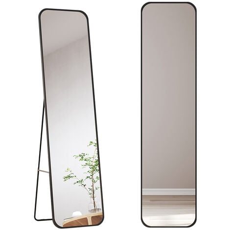 EMKE Miroir sur Pied 160 x 60 cm, Miroir Plein Pied avec Cadre en Aluminium  pour Salon, Chambre, Vestiaire, Doré : : Cuisine et Maison