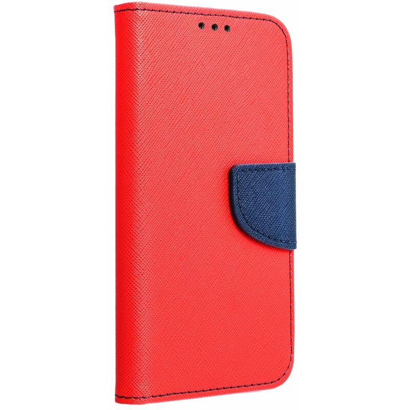 Buch Tasche Fancy kompatibel mit Motorola Moto G14 Handy Hülle Brieftasche  mit Standfunktion, Kartenfach Rot-Blau