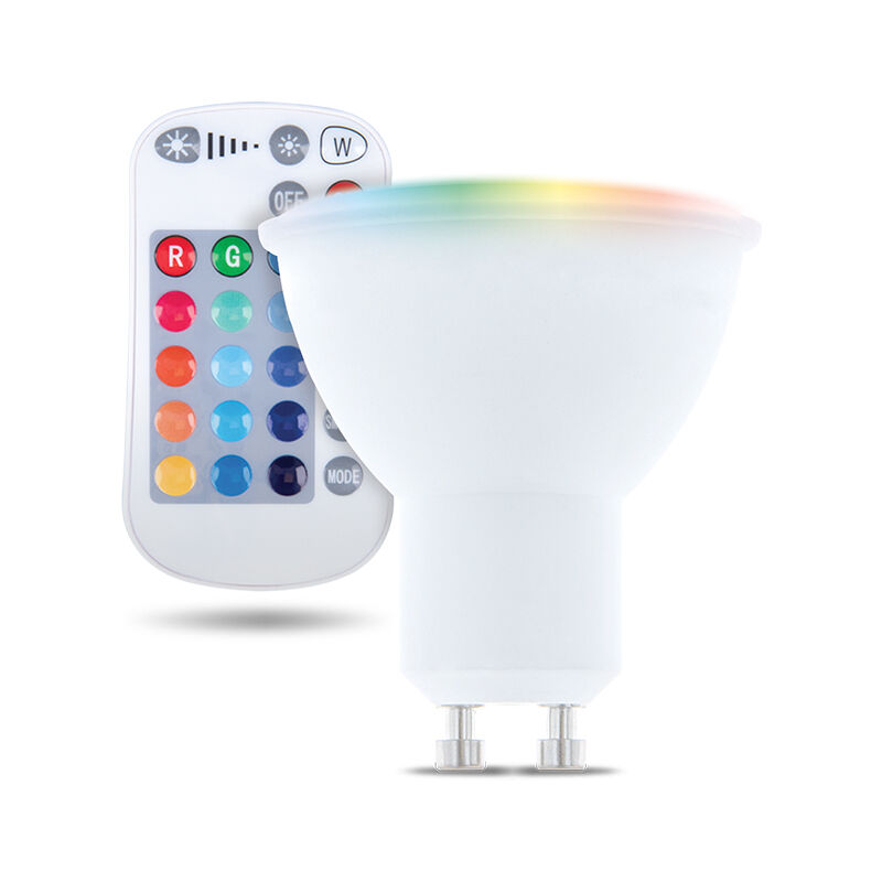 Lumen Energiesparlampe RGB 25W mit LED Farbwechsel Glühbirne GU10 Kerzenform 5W Ersetzt Lampe Energieklasse Glühlampe A+ 250 Fernbedienung
