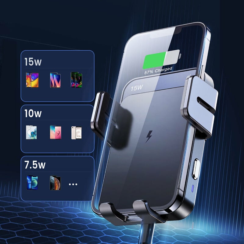 Joyroom Automatisches Lüftungsgitter für Smartphones KFZ Auto Halter mit 15- W-Qi-Wireless-Ladegerät