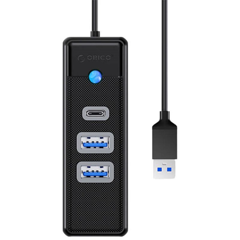 Orico PWC2U-U3-015-BK-EP Hub Adapter USB auf 2x USB 3.0 + USB-C, 5 Gbps,  0,15m Schwarz