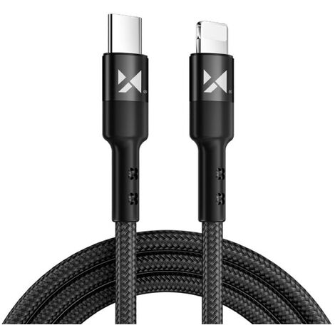 Wozinsky Ladekabel USB Typ C Kabel - iPhone Anschluss Power Delivery 18W Schwarz 2m (1/5)