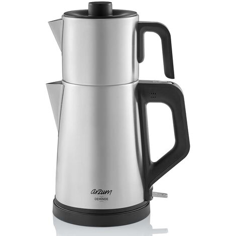 Türkischer Teekocher Elektrisch - 3.5 L, 1800W, Edelstahl, Mit Warmhaltefunktion & Trockenkochschutz