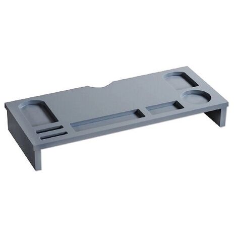Kesper Bildschirmerhöhung & Schreibtisch-Organizer aus FSC®-zertifizierter Spanplatte (MDF) Grau (1/2)