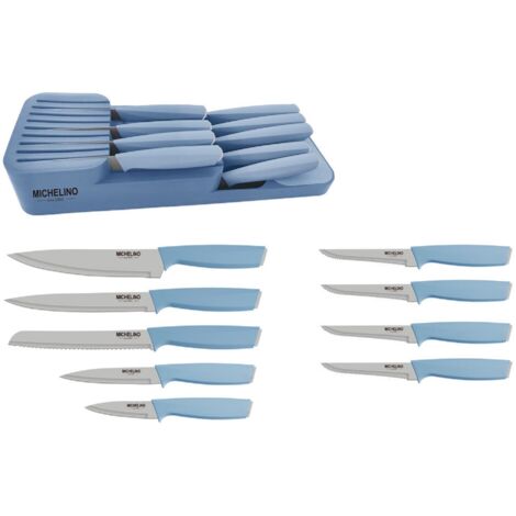 MICHELINO Praktisches 10-teiliges Messerorganizer-Set: Serie Alythia für geordnete Küchen Beige (1/2)