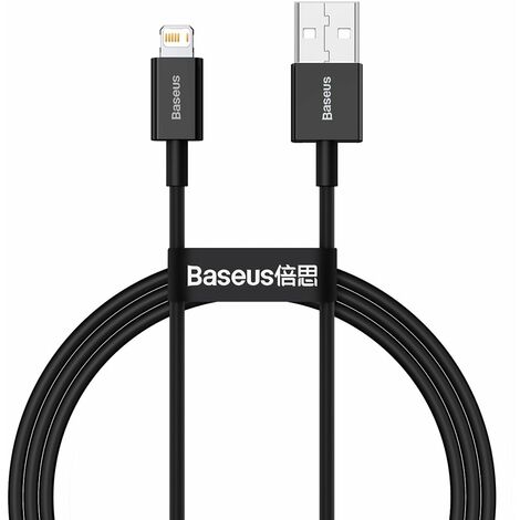 Baseus Superior USB - Lightning Schnellladedatenkabel 2,4 A 1 m schwarz (CALYS-A01) (1/5)
