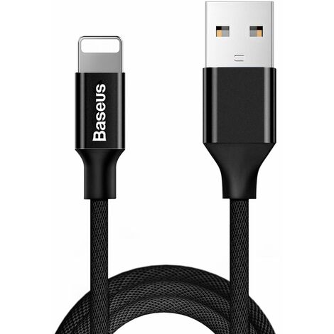 Baseus Yiven USB / Lightning Ladekabel Datenkabel Textilkabel Gewebekabel 1,8M schwarz (CALYW-A01) (1/5)