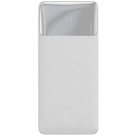 Baseus Bipow Powerbank mit Display 30000mAh 15W weiß (Overseas Edition) + USB-A - Micro USB Kabel 0,25m weiß (PPBD050202) (1/5)