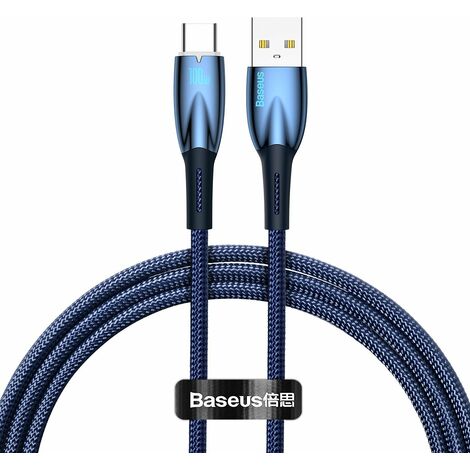 Baseus Glimmer Series Schnellladekabel USB-A – USB-C 100 W 480 Mbit/s 1 m blau (1/5)