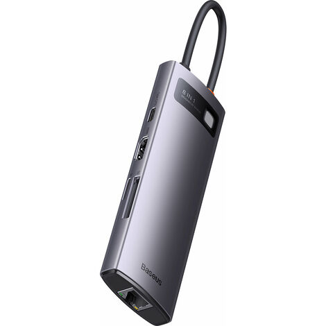 Baseus StarJoy HUB 8-Port USB-C - 3x USB-A / 1x HDMI / 1x RJ45 / 1x SD/TF / 1x USB-C PD grau (1/5)