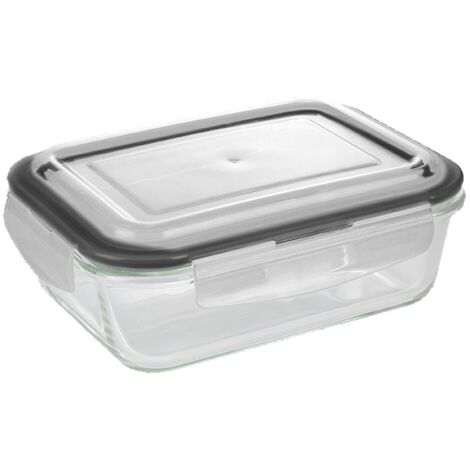MICHELINO Aufbewahrungsglas Vorratsglas Glasbehälter mit Silikondeckel Rechteckig 1000 ml