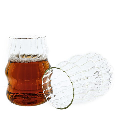 Mulex 2-Teilig Glas Bubble Getränkebecher Cocktail- 500 ml - Heißgetränke Kaffeeglas, Borosilikatglas, Hitzebeständig Trinkglas Cocktailgläser Eiskaffeegläser Tee Saft