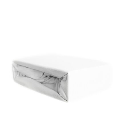 Jersey Spannbettlaken 100% Baumwolle 200-200x220 cm + 40 cm Rundumgummizug Weiß