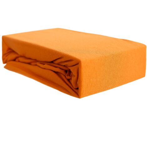 Jersey Spannbettlaken 100% Baumwolle 180-200x200 cm + 25 cm Rundumgummizug Orange