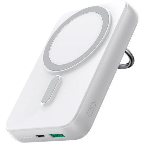 JR-W050 - Kabellose Powerbank 10000 mAh Joyroom 20 W MagSafe mit Ring und Ständer Weiß
