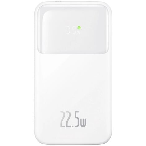 Baseus Comet Series Powerbank mit Display 20000 mAh 22,5 W + USB-A – USB-C 0,3 m Kabel Weiß (1/5)