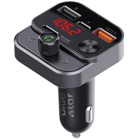 Audio Adapter Zigarettenanzünder - Sender FM QC3.0 30W AutoStream BT84B schwarz (1/3)