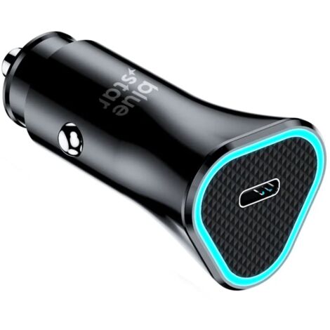 20W Autoladegerät (PD, QC 3.0, AFC) mit USB-C-Anschluss in Schwarz Schnellladegerät (1/4)