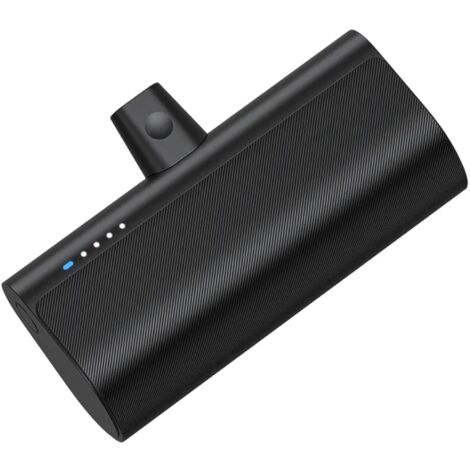 Powerbank 5000 mAh mit integriertem iPhone-Anschluss  2.1A in Schwarz (1/5)