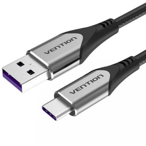 Ladekabel aus Nylongeflecht USB-C auf USB-C Kabel in Grau Datenkabel 480 Mbit/s 2m