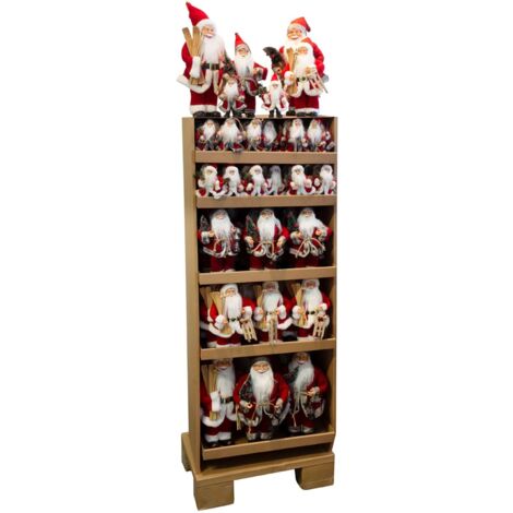 128 dekorativ handgefertigte Weihnachtsmänner - vorkonfektioniert im Verkaufsdisplay (1/5)