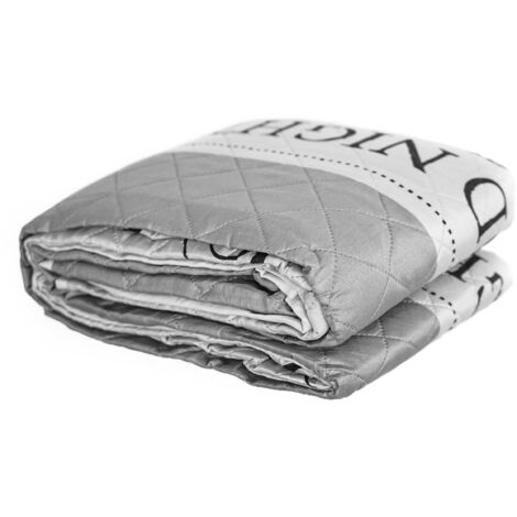 Tagesdecke, Sofaüberwurf in Grau GoodNight-Motiv aus 100% Polyester Bettüberwurf 240x220 cm