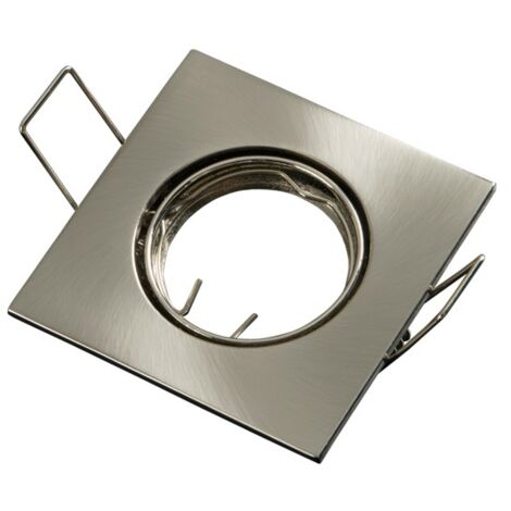LED Line® Einbaustrahler Einbaurahmen Ø55-60mm Bohrloch Eisen inkl. GU5.3 Fassung für LED Leuchtmittel 35mm LED Lampen G4 MR11 MR16, Satin Eckig